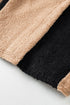 Colorblock Checkered Sherpa Jacket